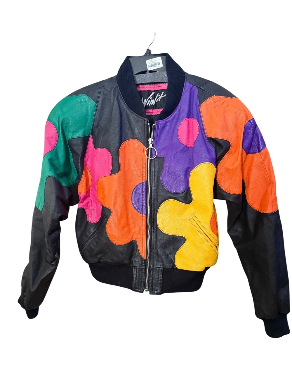 Vintage Winlit Genuine Leather Retro Flower Jacket Sz S